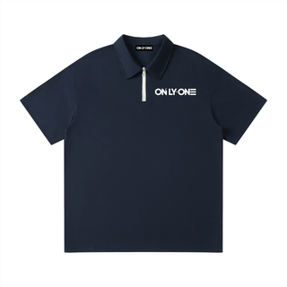 Only•One Quarter-Zip Polo - Navy Blue